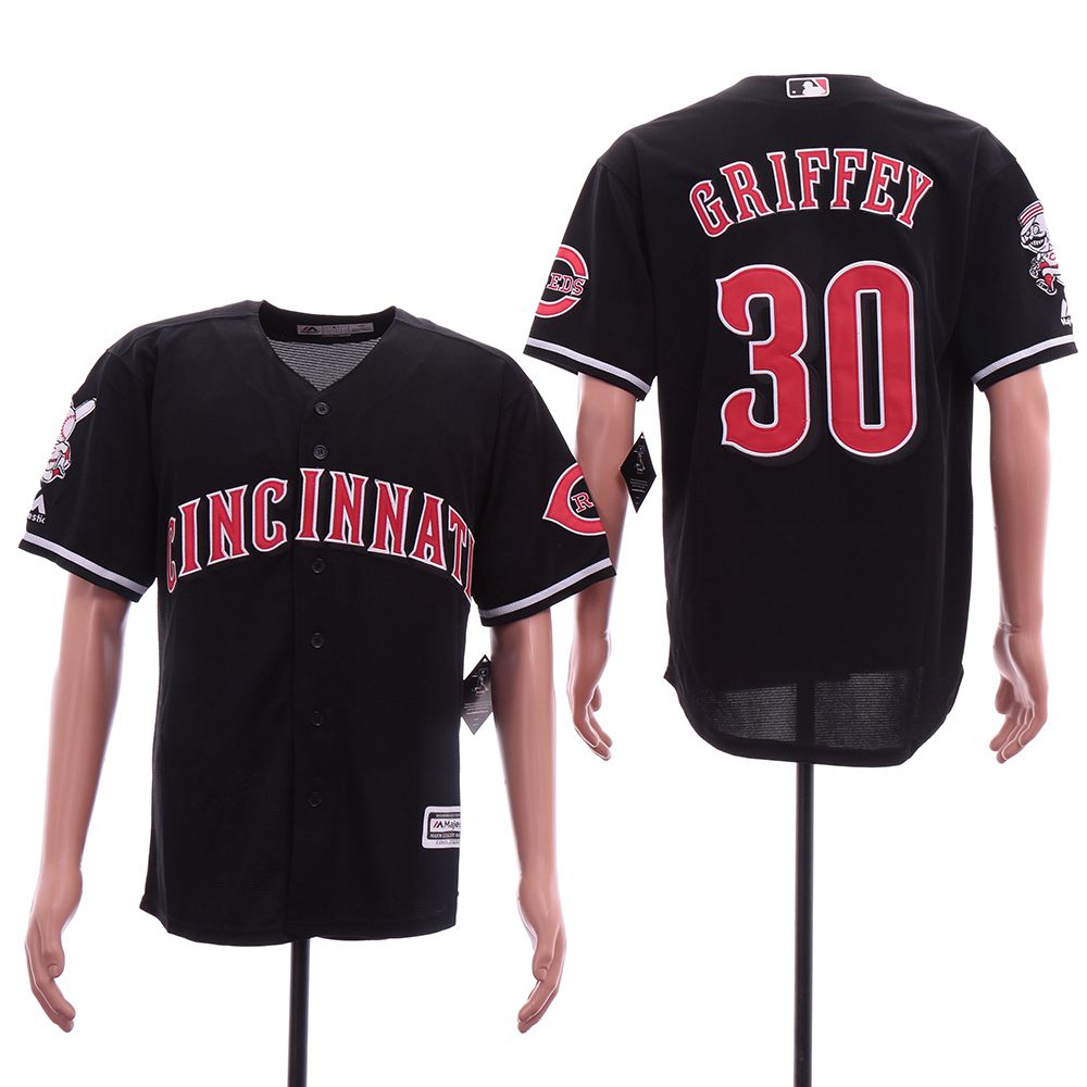 Men Cincinnati Reds #30 Griffey Black Game MLB Jerseys->cincinnati reds->MLB Jersey